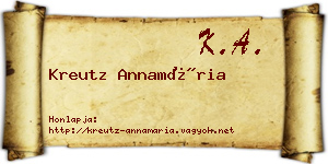 Kreutz Annamária névjegykártya