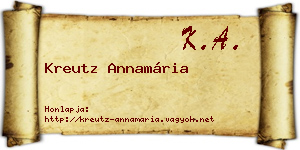 Kreutz Annamária névjegykártya